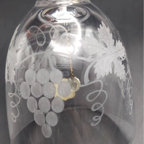 Vintage Lead Crystal Grapevine Hostess Dinner Bell France Golden Crown E&R - Picture 6 of 6